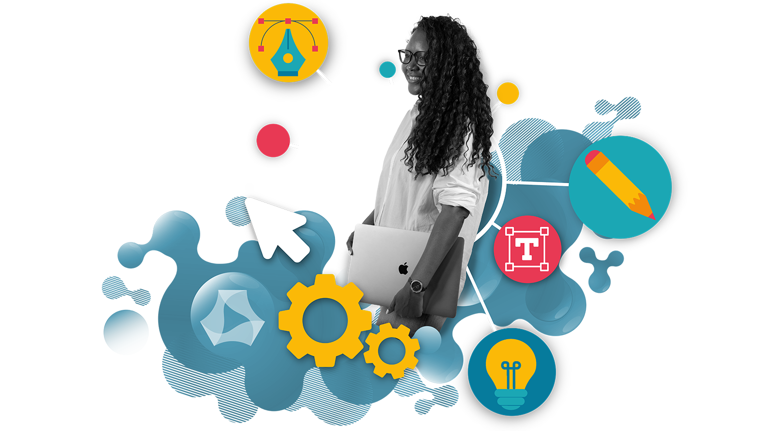 image of lady using tech